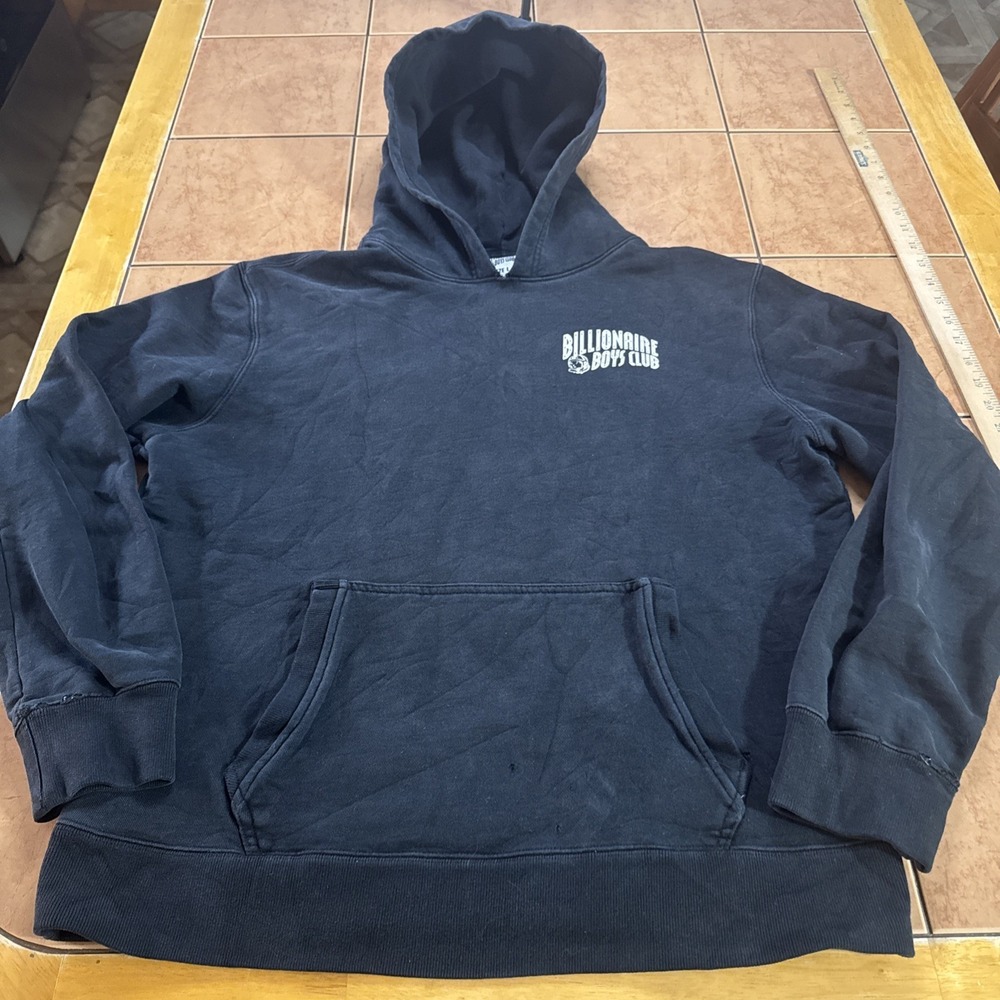 Billionaire Boys Club Black Pullover Hoodie Sweatshirt Sz Large‎ Distressed